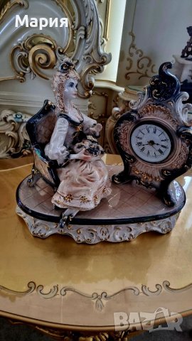 Невероятно красив порцеланов часовник. Каподимонте. , снимка 1 - Антикварни и старинни предмети - 37101951