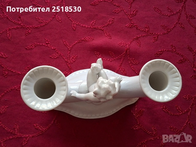 Антикварен порцеланов свещник, снимка 3 - Декорация за дома - 53168721