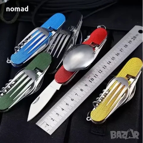 Сгъваем многофункционален прибор за хранене 6-в-1, снимка 4 - Къмпинг мебели - 49642887