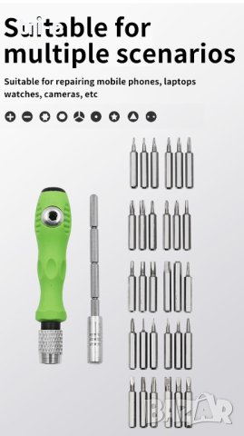 Комбинирана мултифункционална отвертка 32 в 1, преносима, магнитна, прецизна, снимка 13 - Отвертки - 42269205