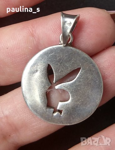 Четири броя / Масивен марков сребърен педантив/висулка "Playboy" и "Versace"/проба 925 , снимка 4 - Колиета, медальони, синджири - 29078529