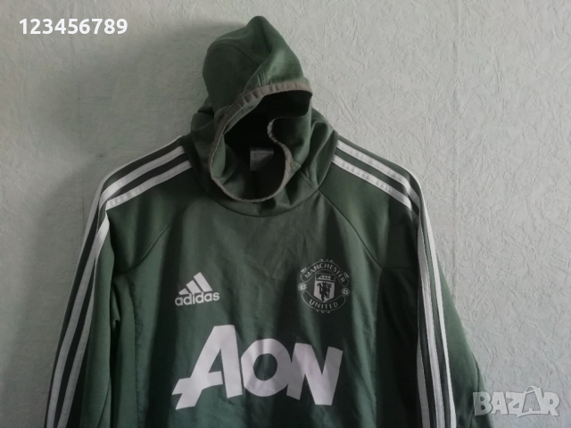 Manchester United Adidas Climawarm оригинално ново мъжко горнище с качулка блуза Манчестър Юнайтед , снимка 4 - Спортни дрехи, екипи - 52123412