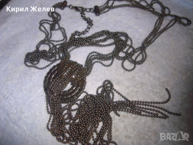 КРАСИВА ВИНТИДЖ ОГЪРЛИЦА с ФАСЕТИРАНИ ИСКРЯЩИ КРИСТАЛИ 29084, снимка 7 - Колиета, медальони, синджири - 37900777