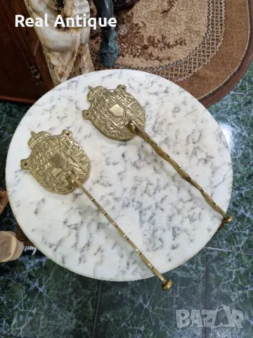 Чифт прекрасни антикварни английски стенни бронзови закачалки, снимка 2 - Декорация за дома - 49523484