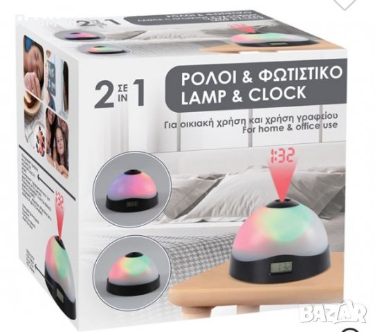 Лампа с цифров и холограмен часовник LCD многоцветен 9,5х7 см., снимка 9 - Други - 38376201