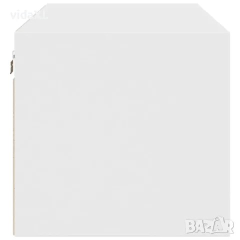 vidaXL Стенен шкаф със стъклени врати, бял, 102x37x35 см, снимка 7 - Шкафове - 56148143