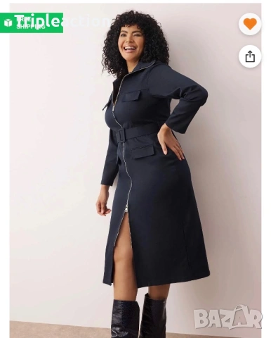 Plus Size дамска рокля спортно елегантна, габардин XXL, снимка 3 - Рокли - 54036406