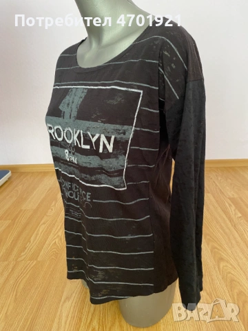 Черна блуза с дълъг ръкав, снимка 3 - Блузи с дълъг ръкав и пуловери - 53215793