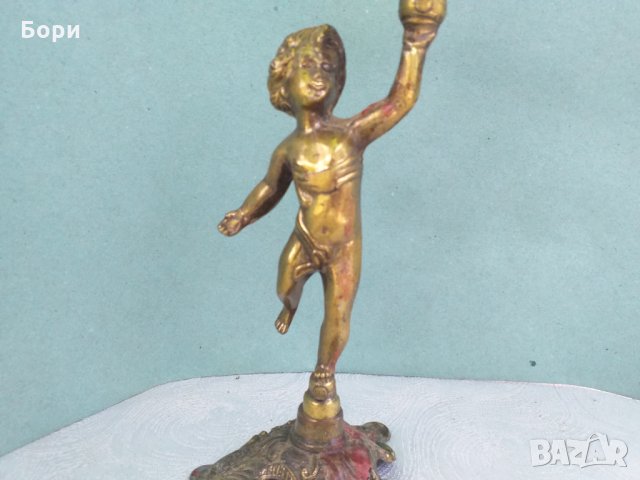 Бронзов свещник, снимка 3 - Статуетки - 34027240