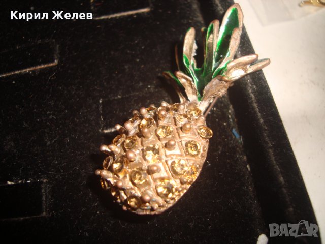 КРАСИВА ПОЗЛАТЕНА АРТ БРОШКА - АНАНАС с КРИСТАЛИ 18945, снимка 3 - Други - 31230581
