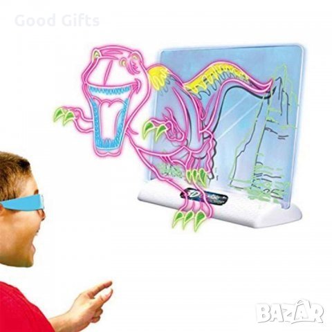 3D Детска дъска за рисуване 3D Magic Drawing Board с LED светлини, снимка 3 - Рисуване и оцветяване - 31154626