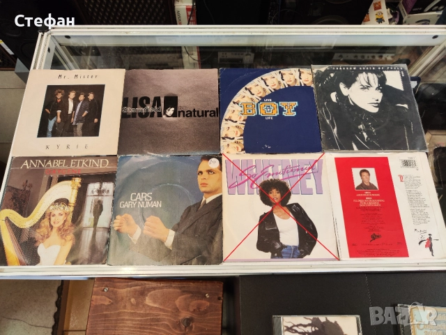 Малки грамофонни плочи По 3лв./бр. Whitney, Gary Moore, Лили Иванова, Chris Rea и др.