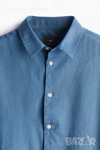 Дънкова риза H&M къс ръкав 100% памук, снимка 2 - Ризи - 43713250