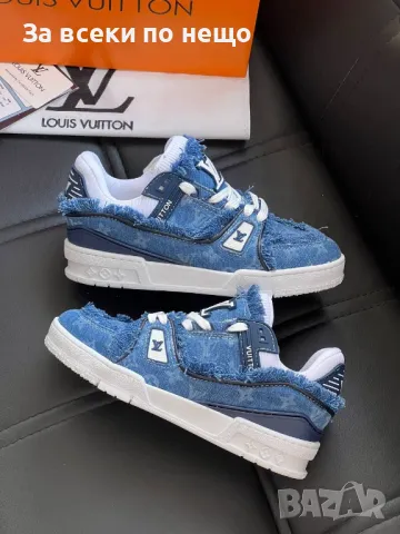 Louis Vuitton Дамски Сини Дънкови Маратонки👟Дамски Спортни Обувки Деним Луис Витон Код E383, снимка 4 - Маратонки - 50424225