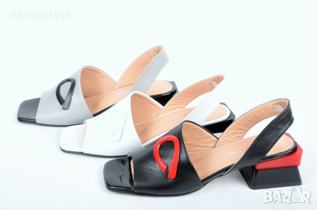 Дамски сандали нисък ток - Три цвята, снимка 1 - Сандали - 40022150