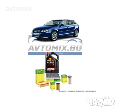 Комплект масло и филтри за  Audi A3 1.9TDI 143 к.с., 2012-2020 г.