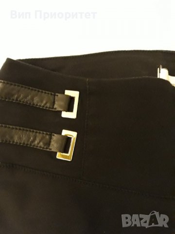 Черен марков клин ELISABETTA FRANCHI с комбиниран бранд-луксозна материя стегнат плат + кожени ленти, снимка 5 - Клинове - 37415104