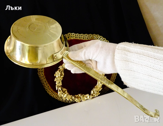Бронзов черпак 500 мл.,позлата. , снимка 8 - Антикварни и старинни предмети - 52967481