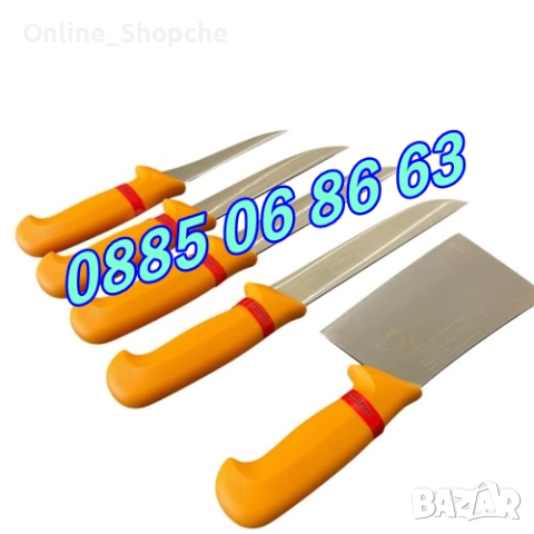 Комплект от професионални месарски ножове и сатър 5 части + брус, снимка 3 - Други - 51844441