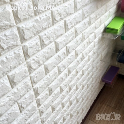 Декоративен Бял 3D тухлен тапет за стени от PE пяна 77х70 см., снимка 8 - Декорация за дома - 52904283