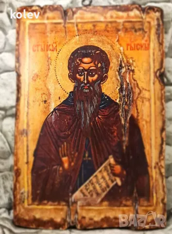 Репродукция на старинна икона на свети Иван Рилски 30/20 см, снимка 2 - Икони - 43397200