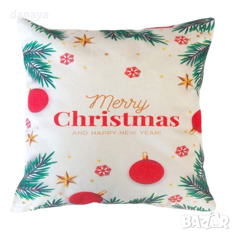 547 Коледна декоративна калъфка за възглавница Дядо Коледа 43x43cm, снимка 3 - Спално бельо - 23106501
