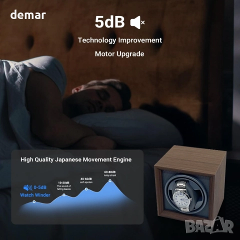 Автоматична навиваща машина за часовници Lian за 1 часовник, захранвана от USB (сива), снимка 4 - Други - 52129931