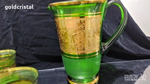 стари стъклени чаши и кана Чехословакия , снимка 6 - Антикварни и старинни предмети - 52261970