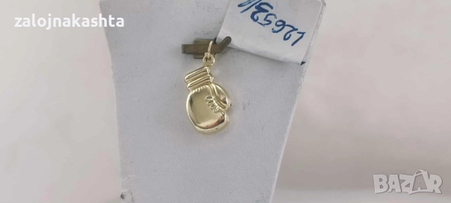 Нова Златна висулка боксова ръкавица-0,85гр/14кр, снимка 2 - Колиета, медальони, синджири - 52156966