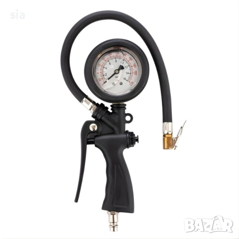 Пистолет за гуми на въздух с манометър, снимка 2 - Аксесоари и консумативи - 53971946
