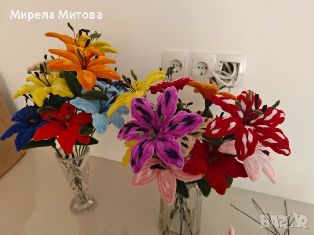 Ръчно изработени цветя , снимка 17 - Ръчно изработени сувенири - 55232648