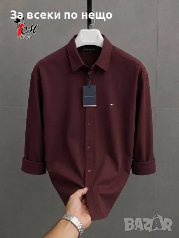 Tommy Hilfiger Мъжка Риза С Дълъг Ръкав И Класическа Яка - Различни Цветове Код SK2090, снимка 3 - Ризи - 55940687