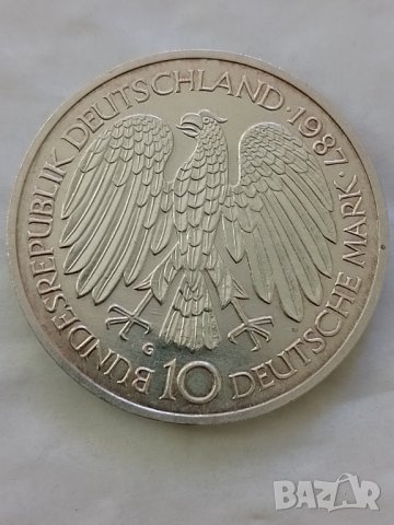 10 дойче марки 1987 сребро , снимка 2 - Нумизматика и бонистика - 38997074