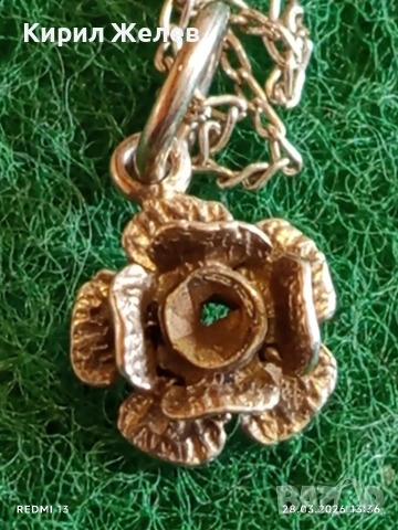 Сребърен синджир с висулка цвете флорален мотив нежно 54172, снимка 4 - Колиета, медальони, синджири - 54005841