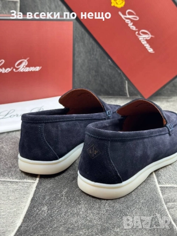 Loro Piana Мъжки Тъмно Сини Обувки Естествена Кожа Лоро Пиана Код E831, снимка 2 - Ежедневни обувки - 51477827