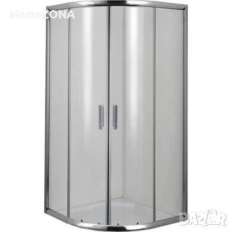 Овална душ кабина ROUND, 90х90х190 см, прозрачно стъкло, хром