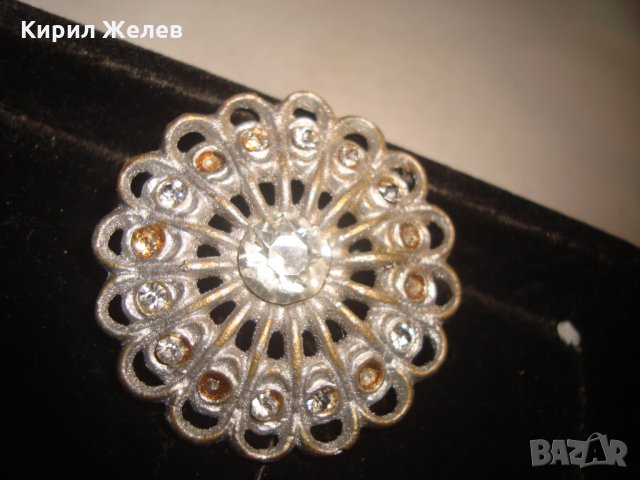 СТАРА СРЕБРИСТА БРОШКА с КРИСТАЛИ 17572, снимка 7 - Антикварни и старинни предмети - 31292783