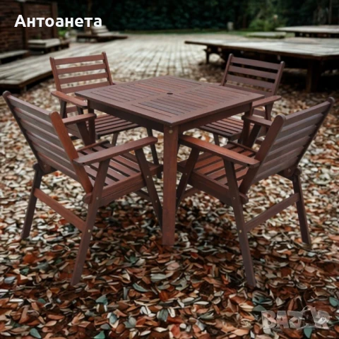 Градински комплект Tirora Muhler Meranti - 5 части, дърво, снимка 1