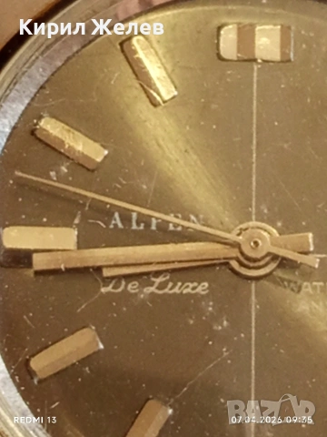 Стар механичен часовник ALPEN DE LUXE рядък за КОЛЕКЦИЯ 54397, снимка 4 - Антикварни и старинни предмети - 54118274