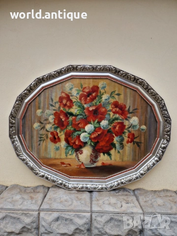 Уникална майсторска антикварна авторска картина масло върху платно , снимка 2 - Картини - 53210270