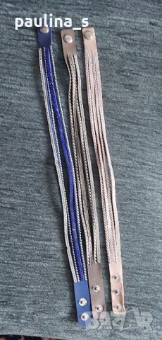 Три броя / Кожено колие тип чокър с камъни и регулация, снимка 5 - Колиета, медальони, синджири - 48672962