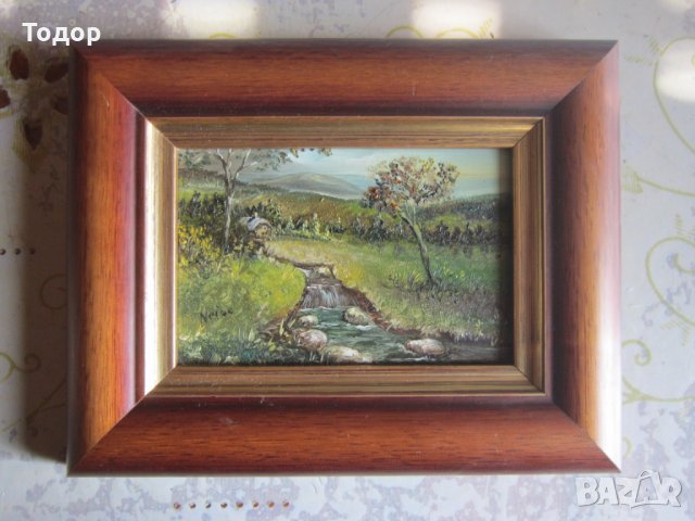 Стара рисувана картина масло 5, снимка 6 - Картини - 31340503
