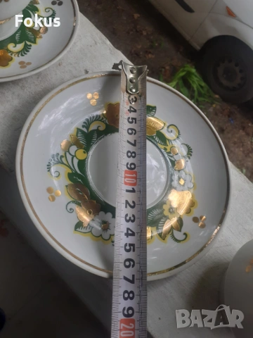 Руски порцелан позлата две големи чаши с чинийки печати, снимка 7 - Антикварни и старинни предмети - 53329733