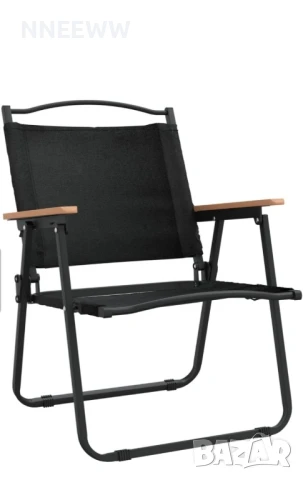 Къмпинг стол/сгъваем от плат черен, снимка 2 - Къмпинг мебели - 50555752