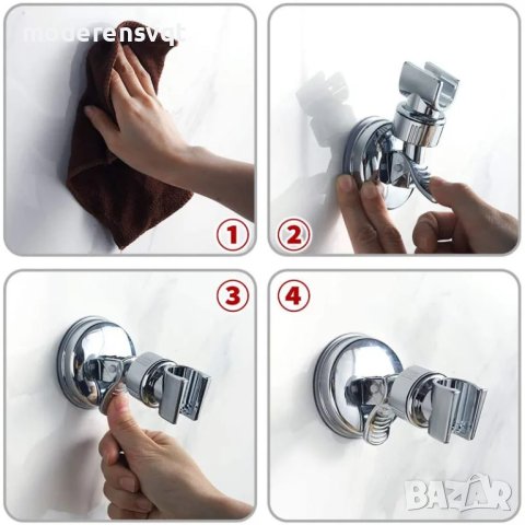 Универсален държач за душ слушалка с вендуза, снимка 3 - Други - 44424121