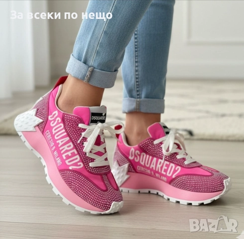 DSQUARED2 Дамски Маратонки С Кутия👟Дамски Спортни Обувки Дискуаред2 Цвят - Розово Код S84, снимка 2 - Маратонки - 52417245