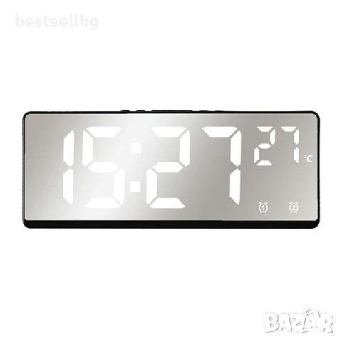 Електронен лед настолен часовник постоянно светещ в тъмното на ток, снимка 10 - Други - 42202077