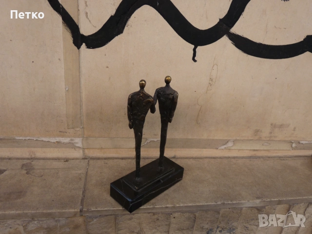 Стара бронзова статуетка пластика, снимка 7 - Антикварни и старинни предмети - 53129293