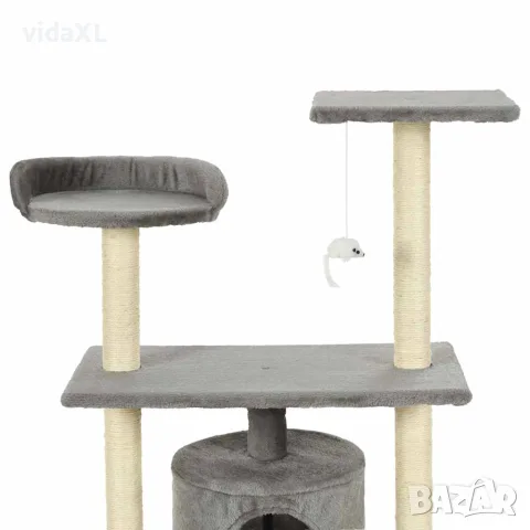 vidaXL Котешко дърво със сизалени стълбове, 95 см, сиво, снимка 4 - За котки - 56146236