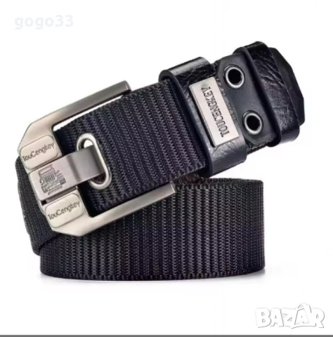 Мъжки колан от плат с метална сплав – дизайнерски, здрав и стилен